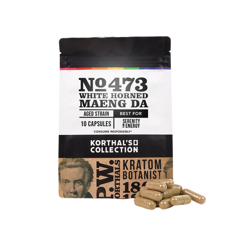 No 473 White Horned Maeng Da Kratom Capsules