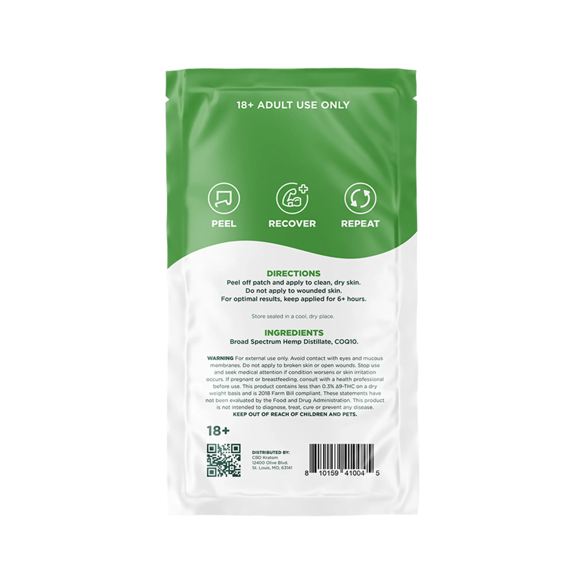 CBD Kratom X UFL Slow Release CBD Patch, 4-pack, 20mg - Shop CBD Kratom