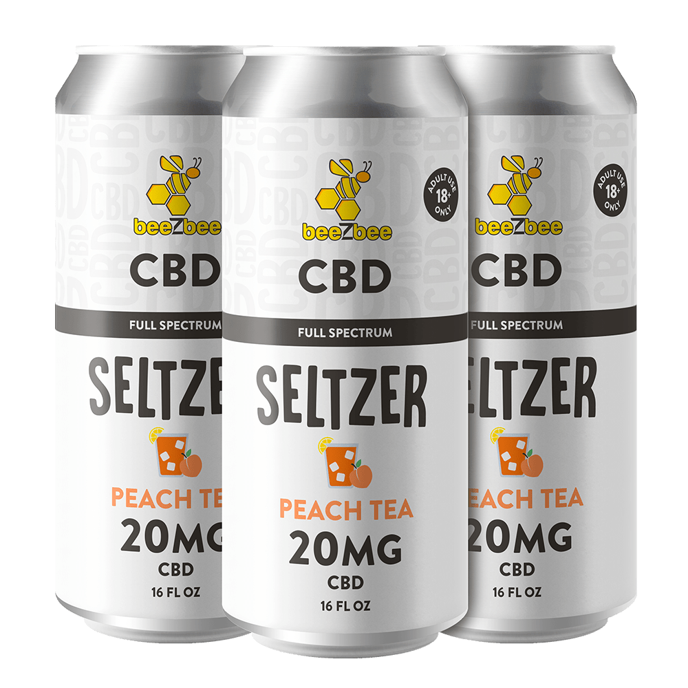 CBD Seltzer - Peach Tea, 4 Pack