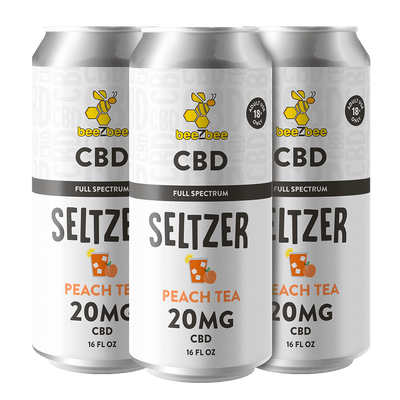 CBD Seltzer - Peach Tea, 4 Pack