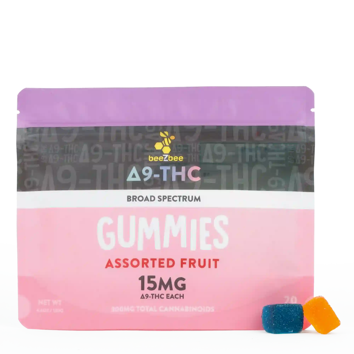 BZB Delta-9 THC Assorted Fruit Gummies, 15mg each - Shop CBD Kratom
