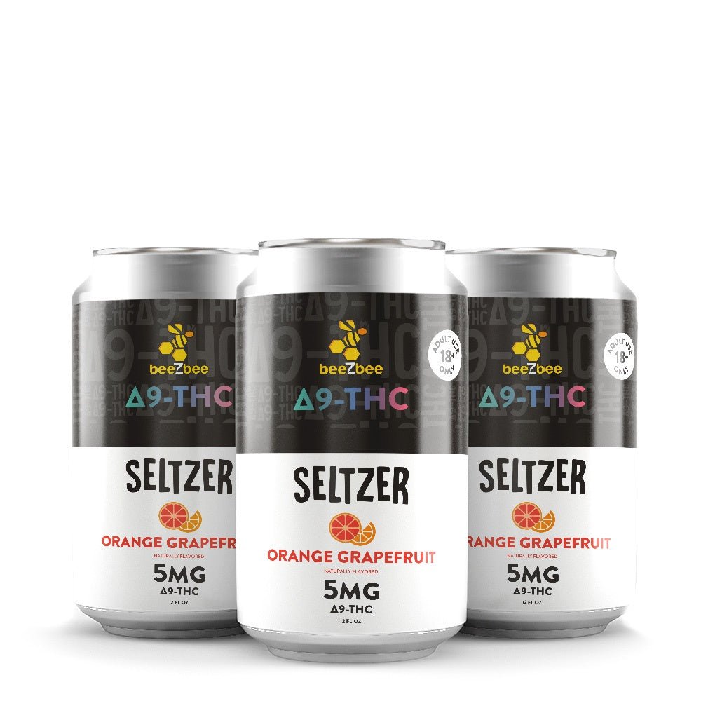 Delta - 9 THC Seltzer - Grapefruit Orange, 4 Pack - Shop CBD Kratom