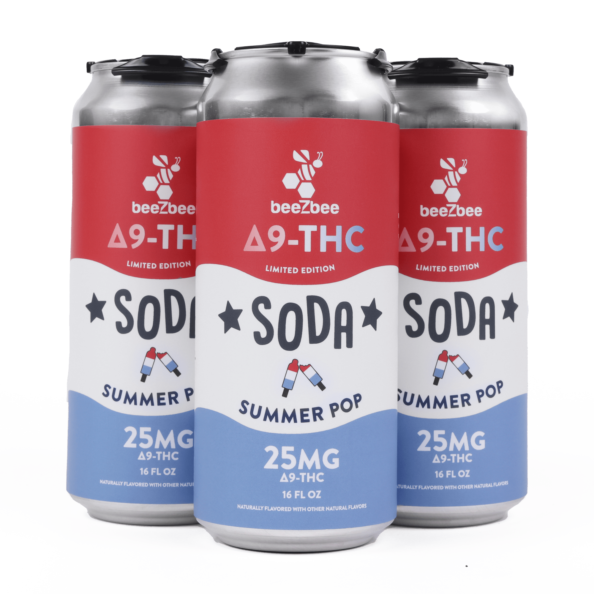 Delta - 9 THC Soda in Limited Edition Summer Pop - 4 Pack - Shop CBD Kratom