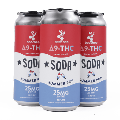 Delta-9 THC Soda in Limited Edition Summer Pop - 4 Pack