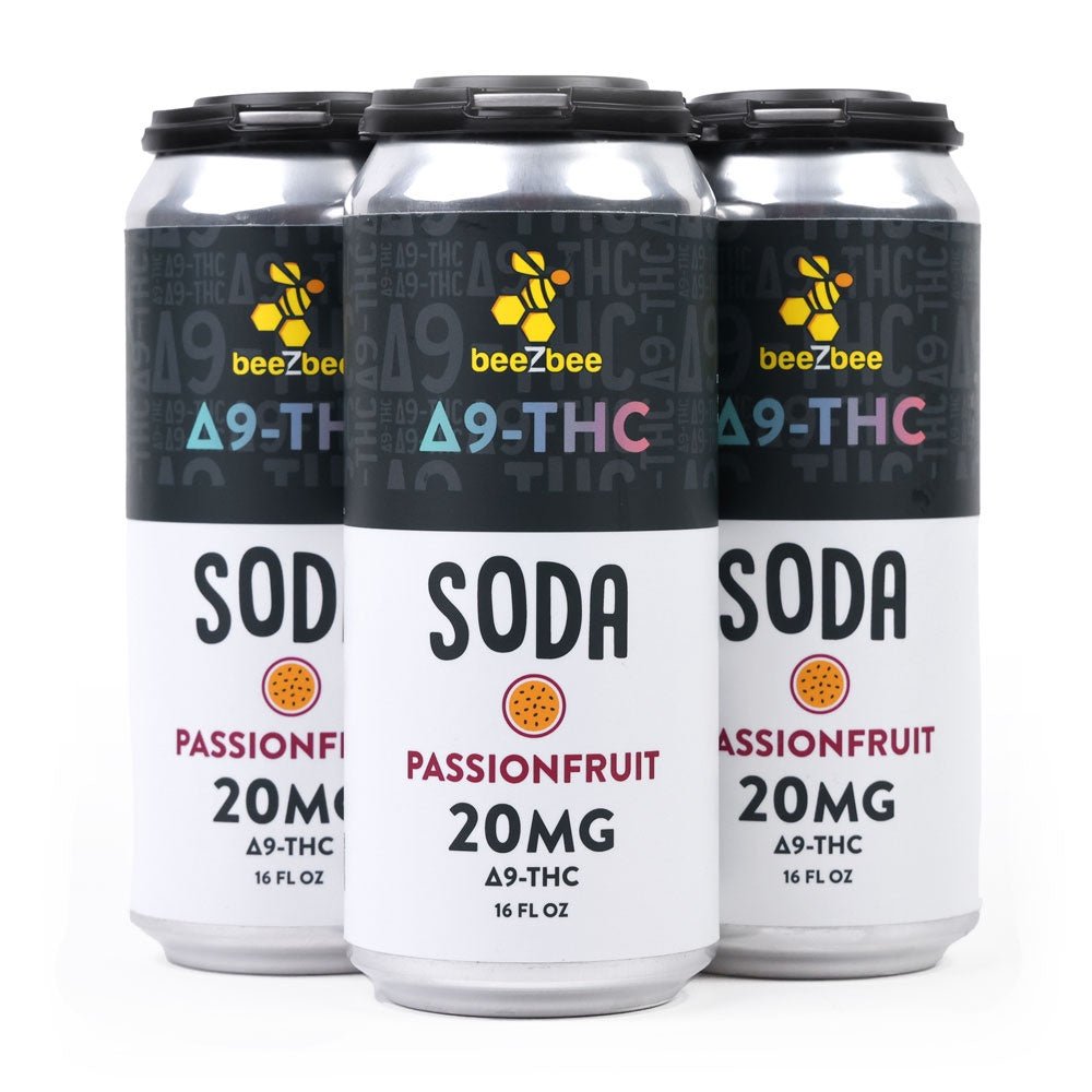 Delta - 9 THC Sodas - Passionfruit, 4 Pack - Shop CBD Kratom