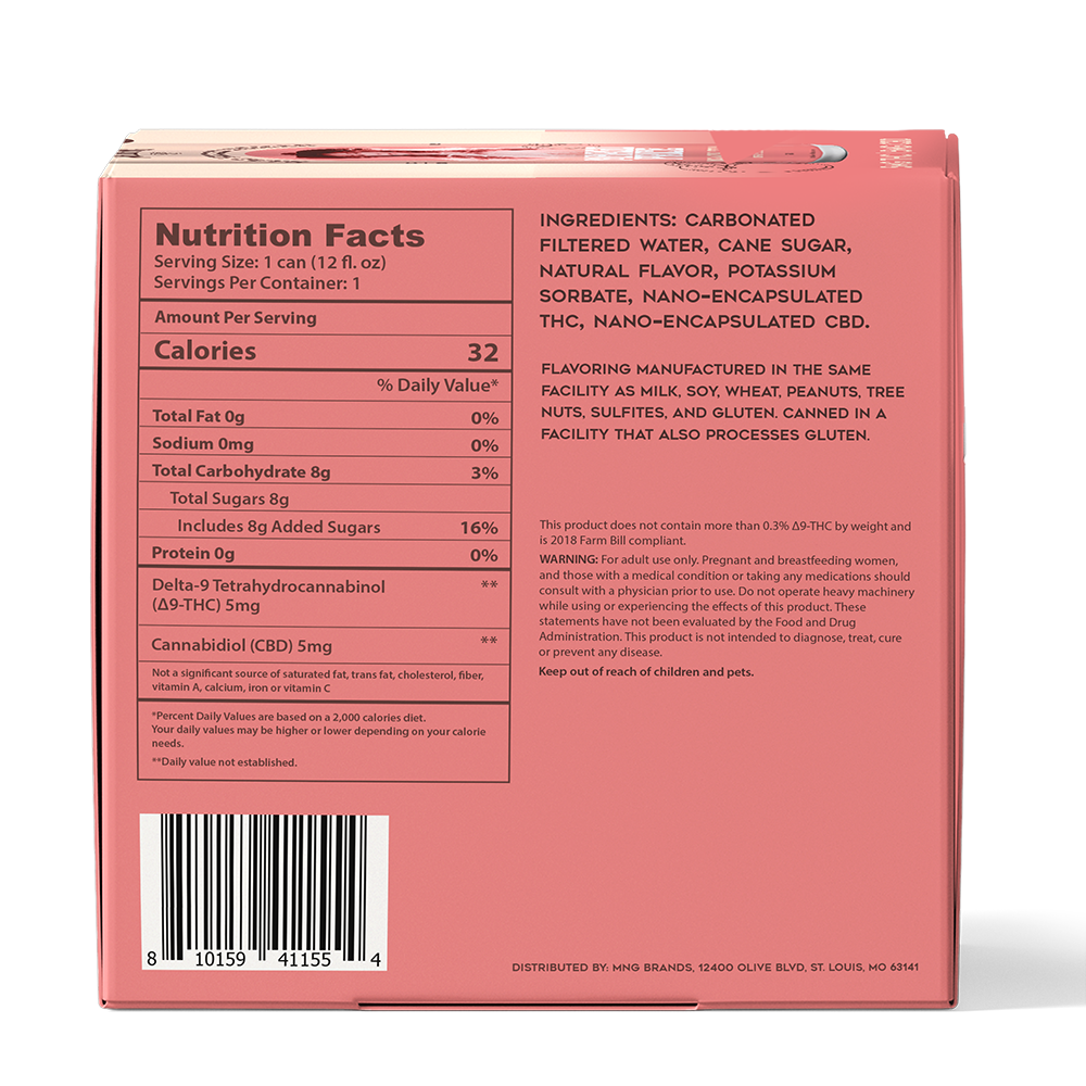 Margo Price Peach Tea THC CBD Seltzer 4-Pack – Ingredients and Nutrition Facts