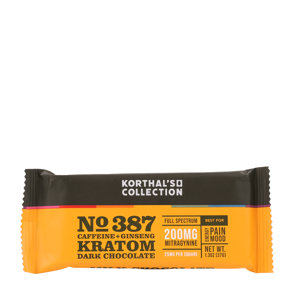No 387 Caffeine + Ginseng Kratom Chocolate Bar - Shop CBD Kratom