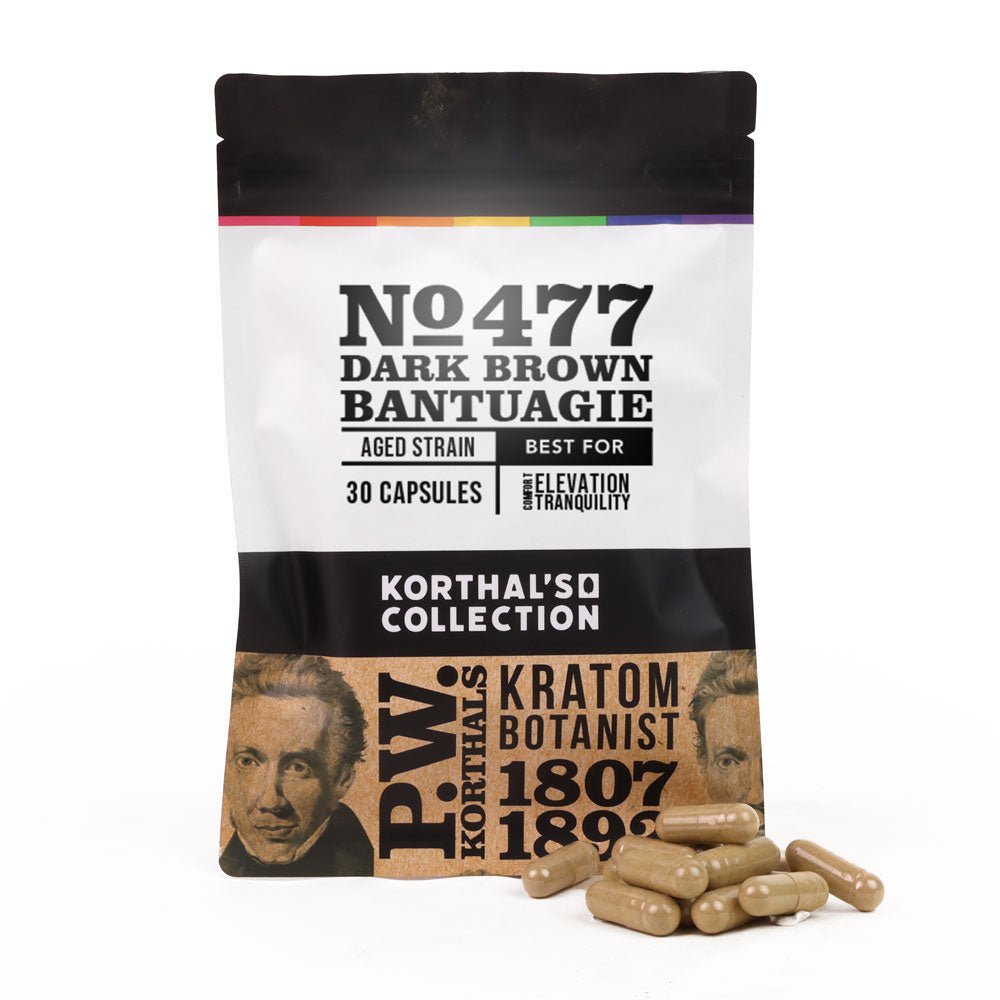 No 477 Dark Brown Bantuagie Kratom Capsules - Shop CBD Kratom