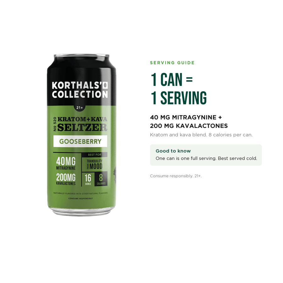 No. 520 Kratom Kava Seltzer - Gooseberry (Limited Edition) product photo 4