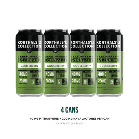 No. 520 Kratom Kava Seltzer - Gooseberry (Limited Edition), 4 Pack - Shop CBD Kratom