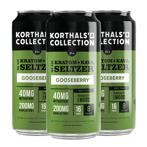 No. 520 Kratom Kava Seltzer - Gooseberry (Limited Edition), 4 Pack - Shop CBD Kratom
