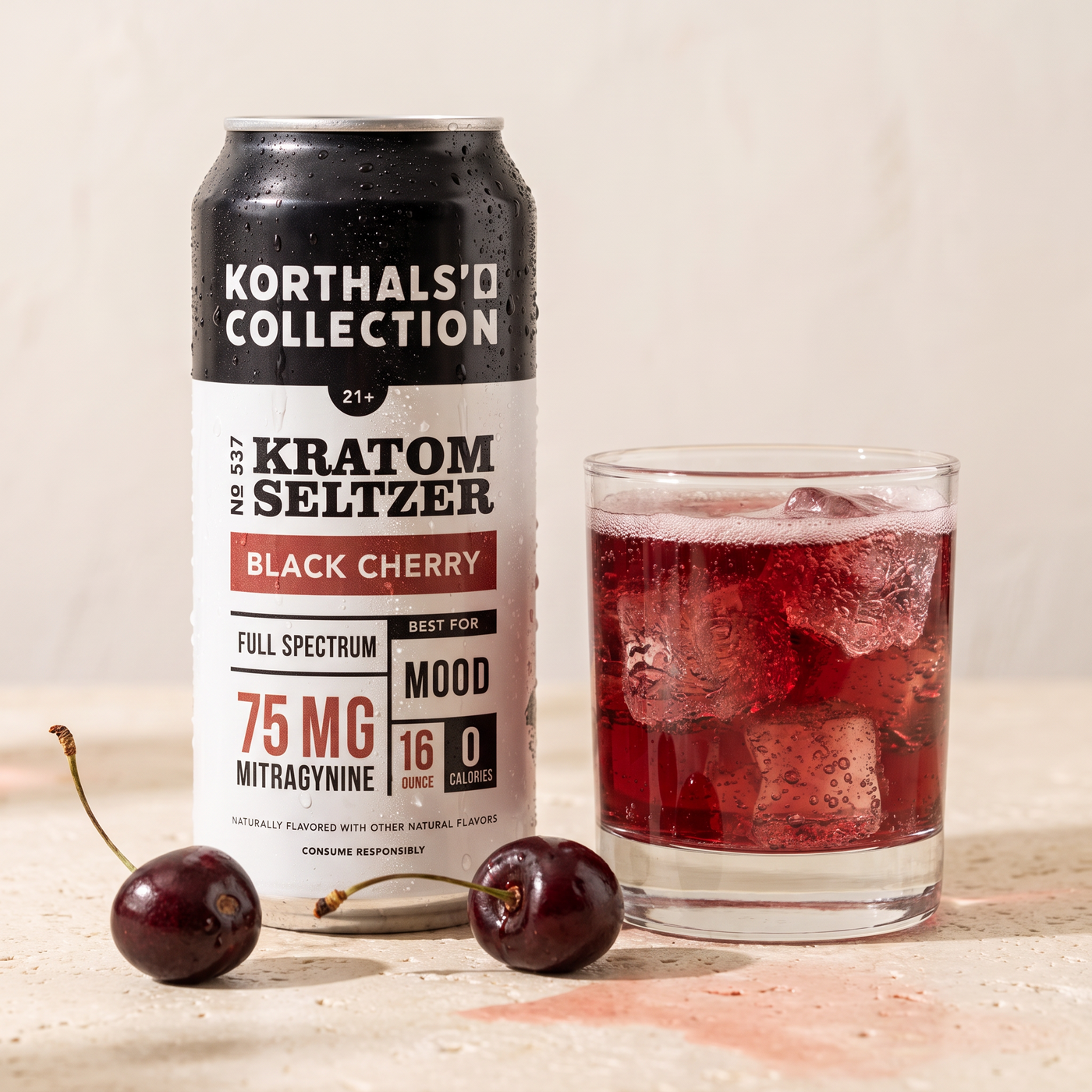 No. 537 Kratom Seltzer Black Cherry - 4 pack