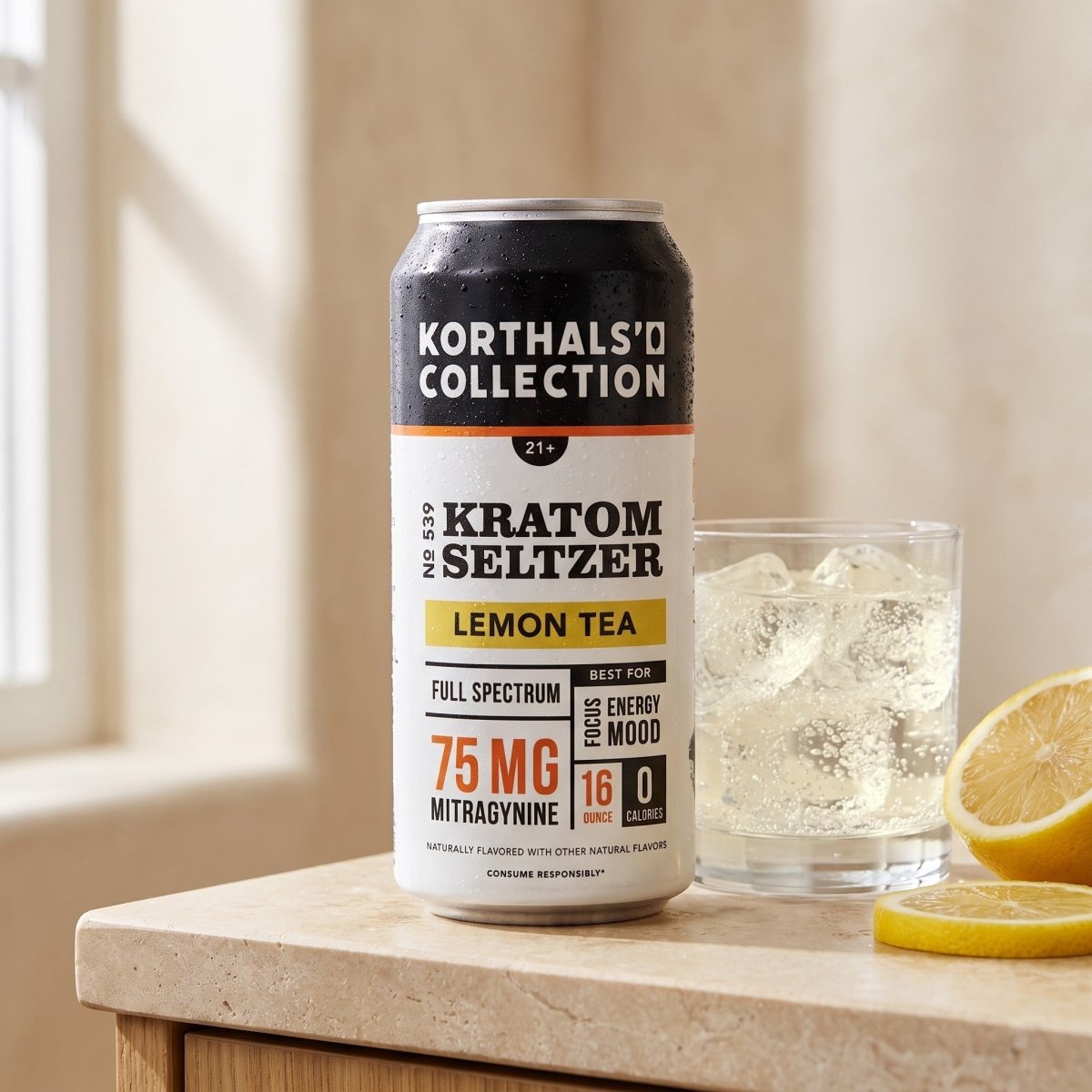 No. 539 Lemon Kratom Seltzer, 4 Pack