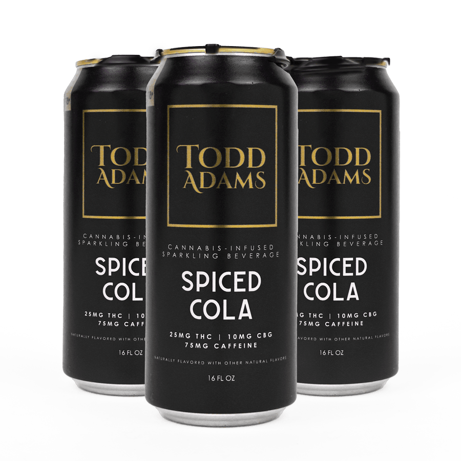 Todd Adams Spiced Cola, 4-pack, 25mg THC, 10mg CBG, 75mg Caffeine - Shop CBD Kratom
