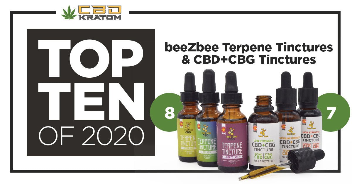Top 10 of 2020: beeZbee CBD Terpene & CBD+CBG Tinctures - Shop CBD Kratom