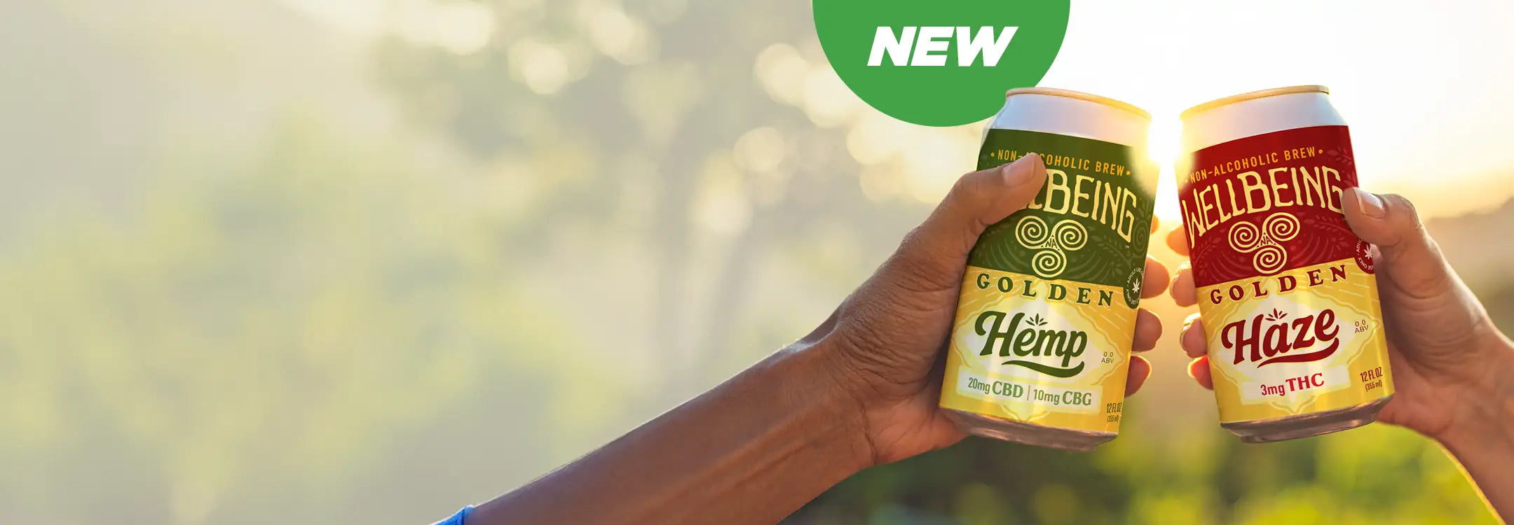WellBeing Brewing Golden Hemp 20mg CBD + 10mg CBG Brew, and Golden Haze 3mg THC Brew | Shop CBD Kratom

Desktop Image