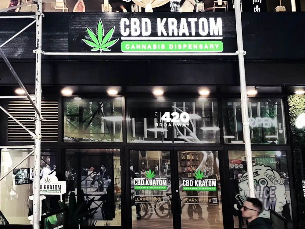 CBD Kratom Times Square storefront on Broadway in New York City