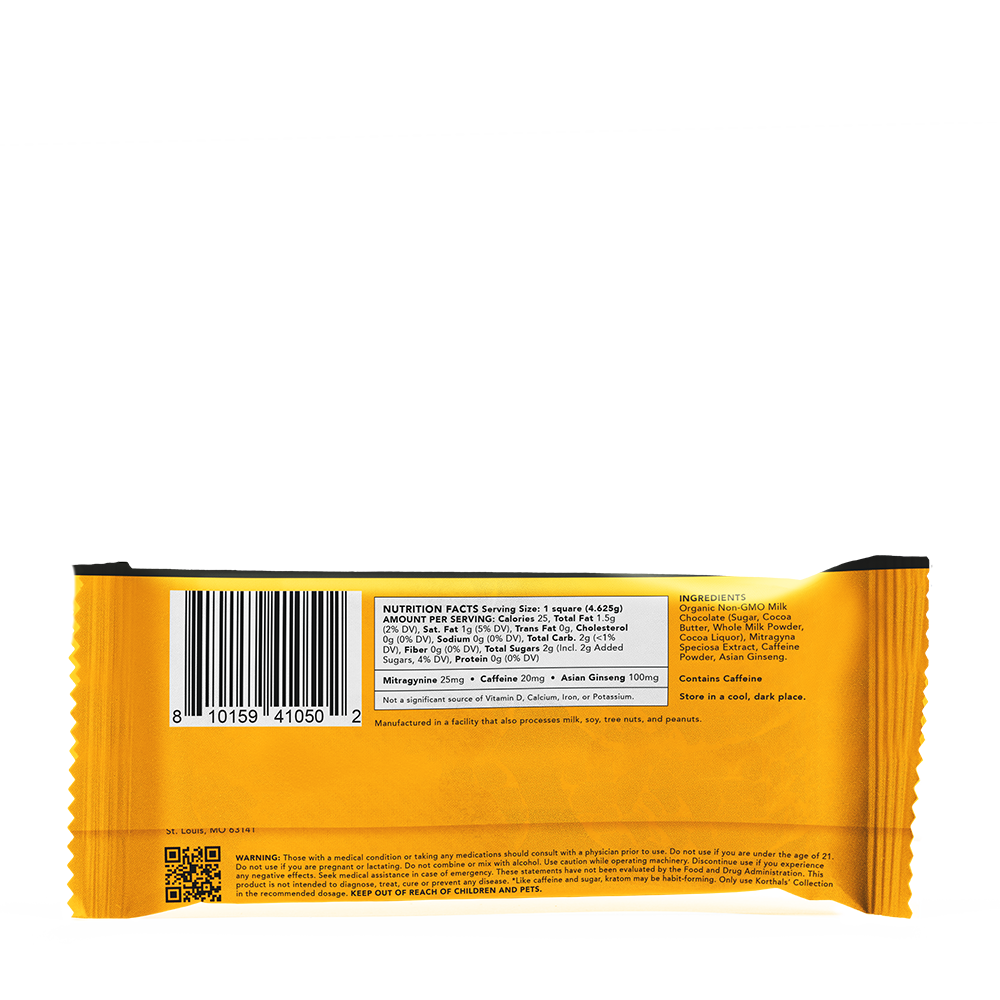 No 387 Caffeine + Ginseng Kratom Chocolate Bar
