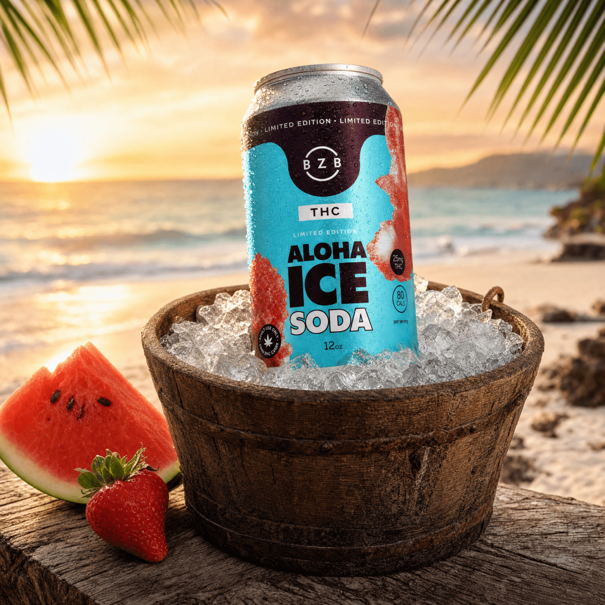 Aloha Ice 25mg THC Soda 4-Pack - Shop CBD Kratom