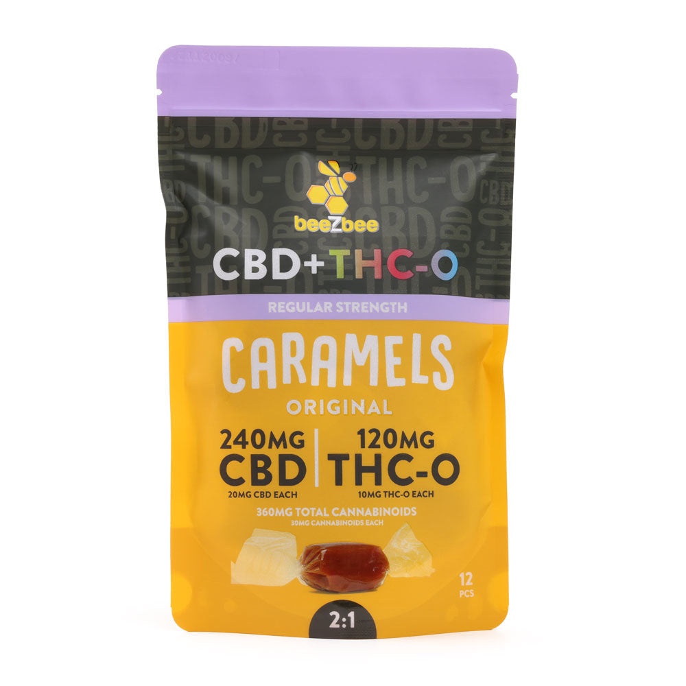CBD+THC-O Caramels, Regular Strength