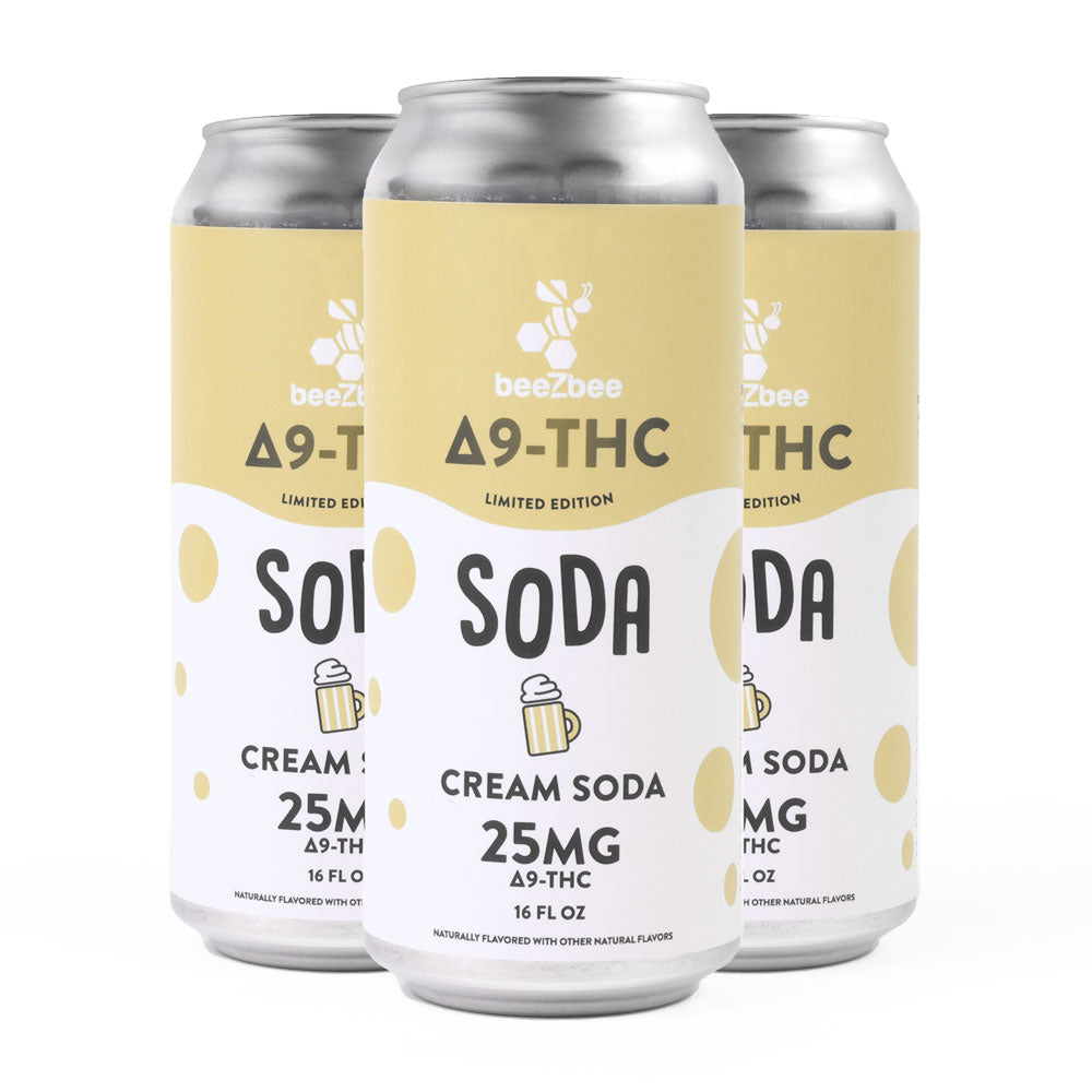 Delta-9 THC Soda in Limited Edition Cream Soda - 4 Pack