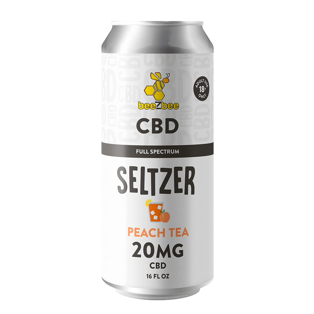CBD Seltzer - Peach Tea, 4 Pack - Shop CBD Kratom