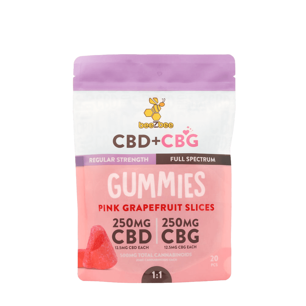 CBD+CBG Gummies, Regular Strength Pink Grapefruit Slices