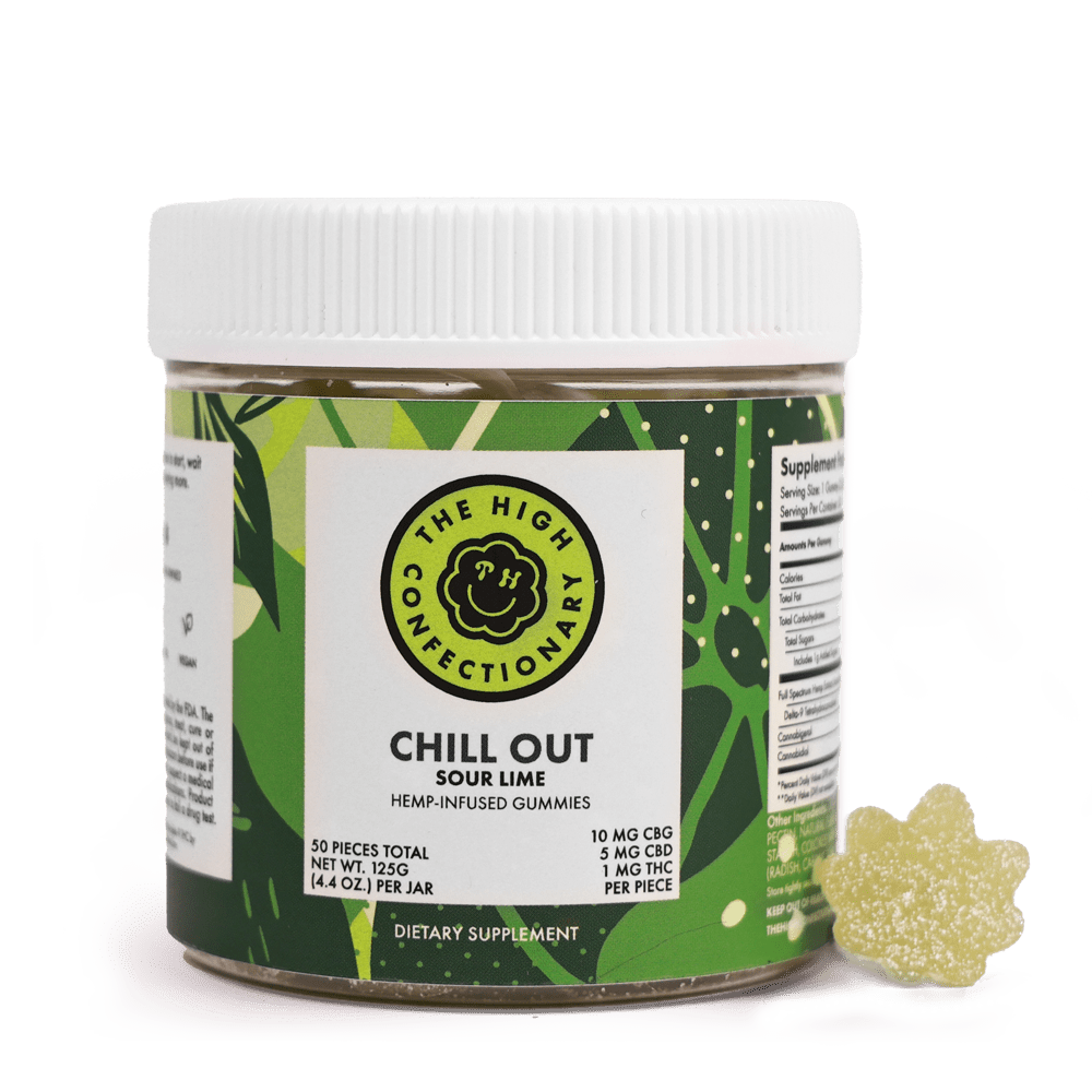 Chill Out Gummies, 1mg THC + 5mg CBD + 10mg CBG - Shop CBD Kratom