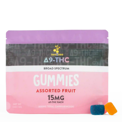 BZB Delta-9 THC Assorted Fruit Gummies, 15mg each - Shop CBD Kratom