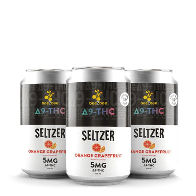 Delta-9 THC Seltzer - Grapefruit Orange, 4 Pack