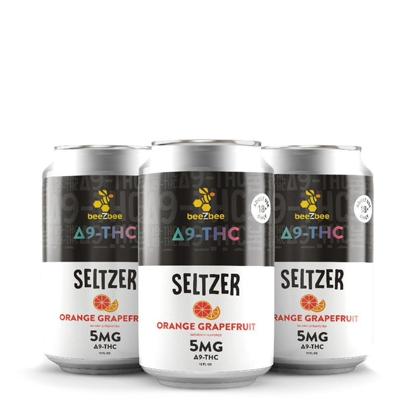 Delta - 9 THC Seltzer - Grapefruit Orange, 4 Pack - Shop CBD Kratom
