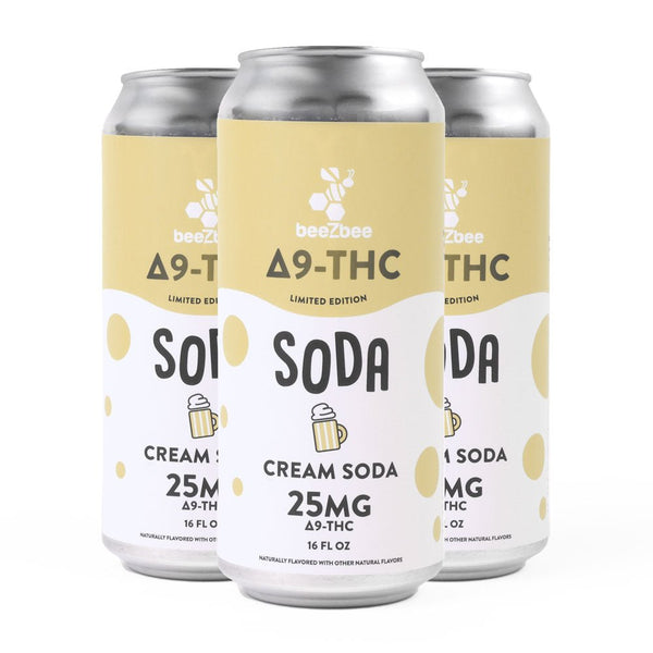 Delta - 9 THC Soda in Limited Edition Cream Soda - 4 Pack - Shop CBD Kratom