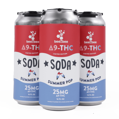 Delta - 9 THC Soda in Limited Edition Summer Pop - 4 Pack - Shop CBD Kratom