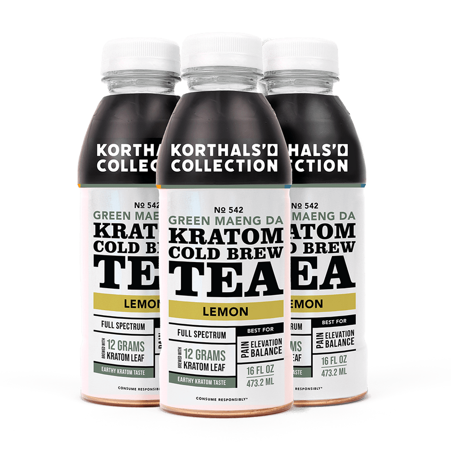 Korthal's Collection No. 542 Kratom Cold Brew Tea Green Maeng Da, 3 Pack