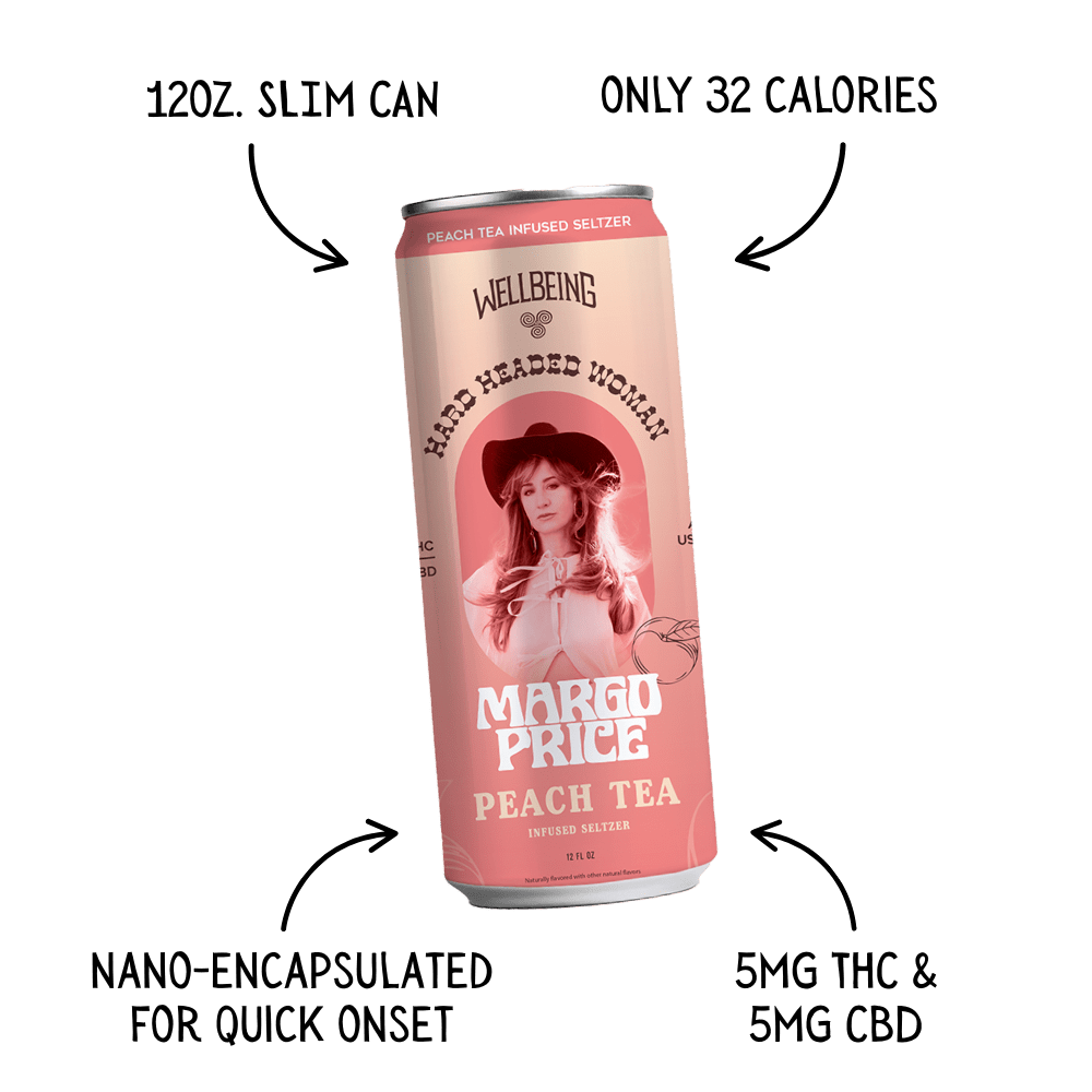 Margo Price Seltzer  5mg THC/5mg CBD - 4 pack - Shop CBD Kratom