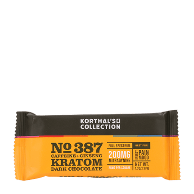 No. 387 Caffeine and Ginseng Kratom Chocolate Bar, Dark Chocolate