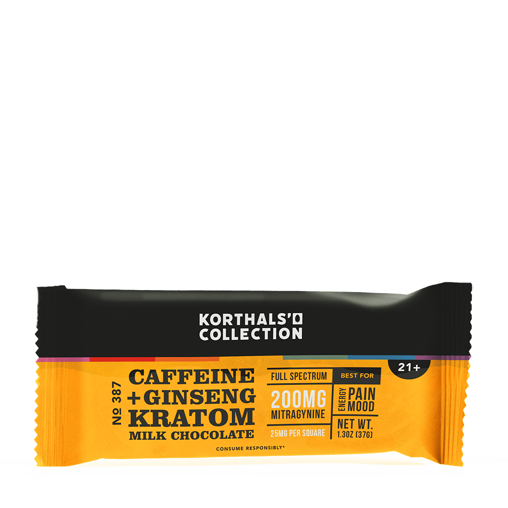 No 387 Caffeine + Ginseng Kratom Chocolate Bar - Shop CBD Kratom