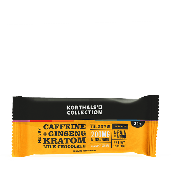 No 387 Caffeine + Ginseng Kratom Chocolate Bar - Shop CBD Kratom