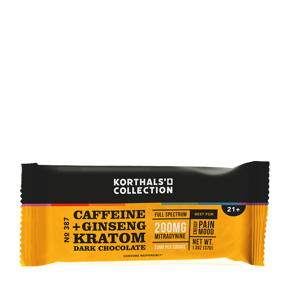 No 387 Caffeine + Ginseng Kratom Chocolate Bar - Shop CBD Kratom