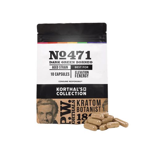 No 471 Dark Green Borneo Kratom Capsules