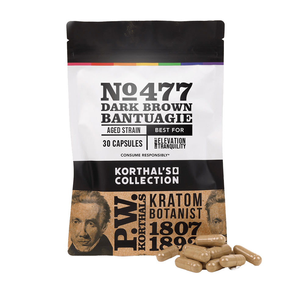 No 477 Dark Brown Bantuagie Kratom Capsules - Shop CBD Kratom