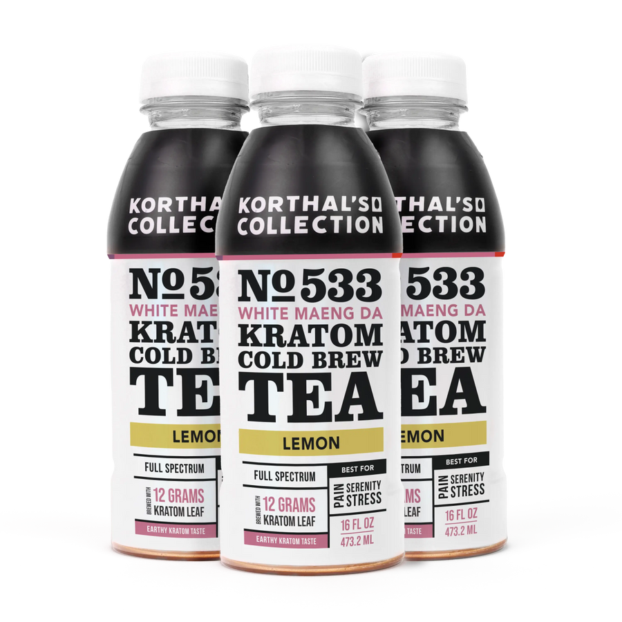Korthal's Collection No. 533 Kratom Cold Brew Tea White Maeng Da, 3 Pack