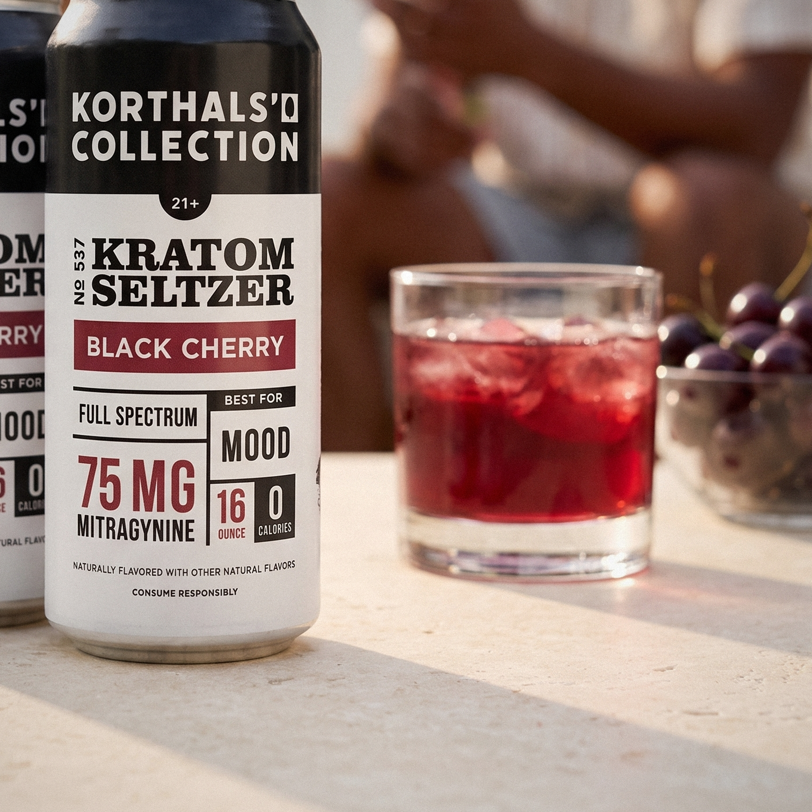 No. 537 Kratom Seltzer Black Cherry - 4 pack