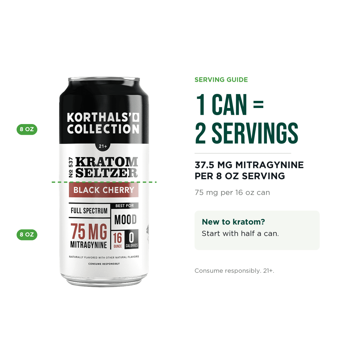 No. 537 Kratom Seltzer Black Cherry - Shop CBD Kratom