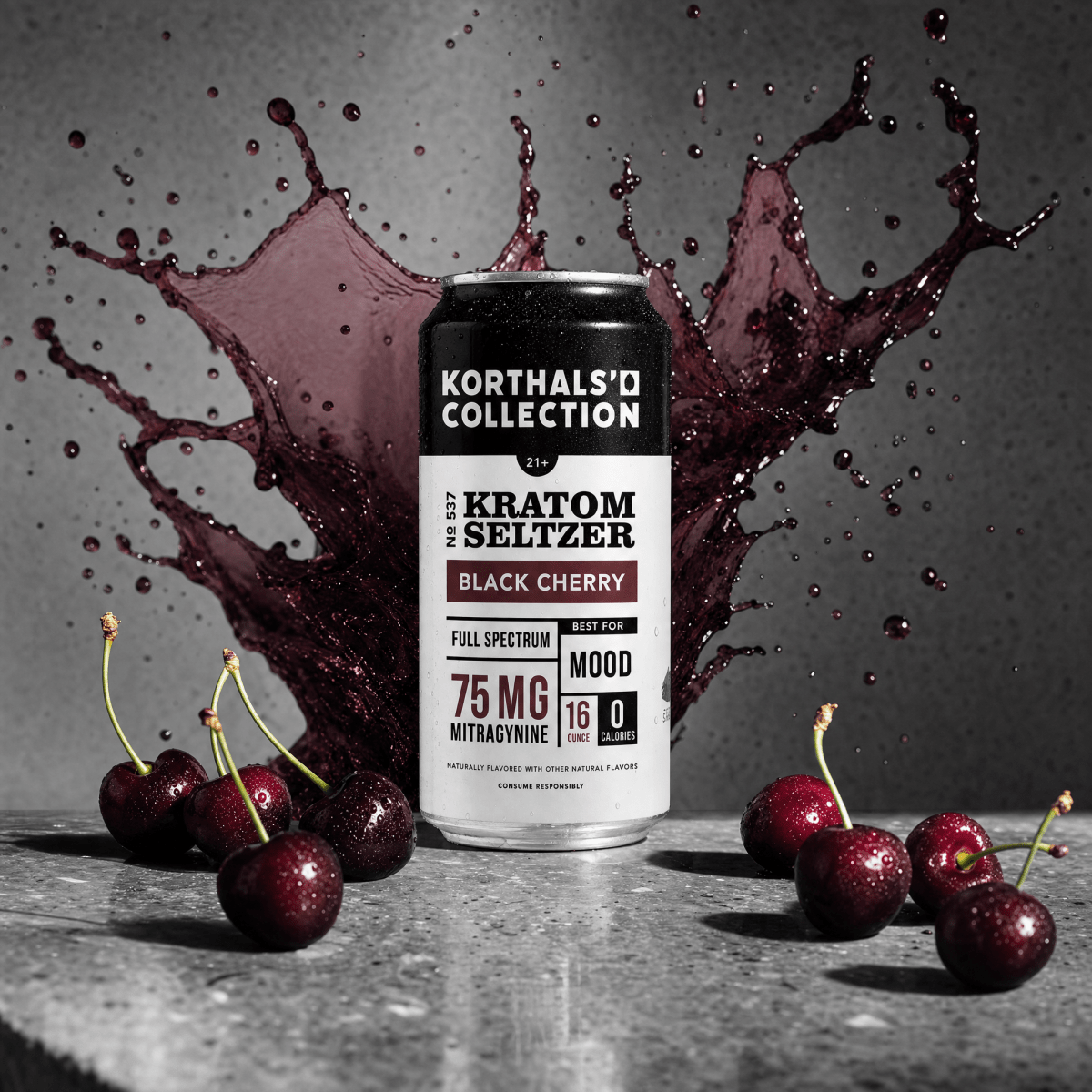 No. 537 Kratom Seltzer Black Cherry - 4 pack - Shop CBD Kratom