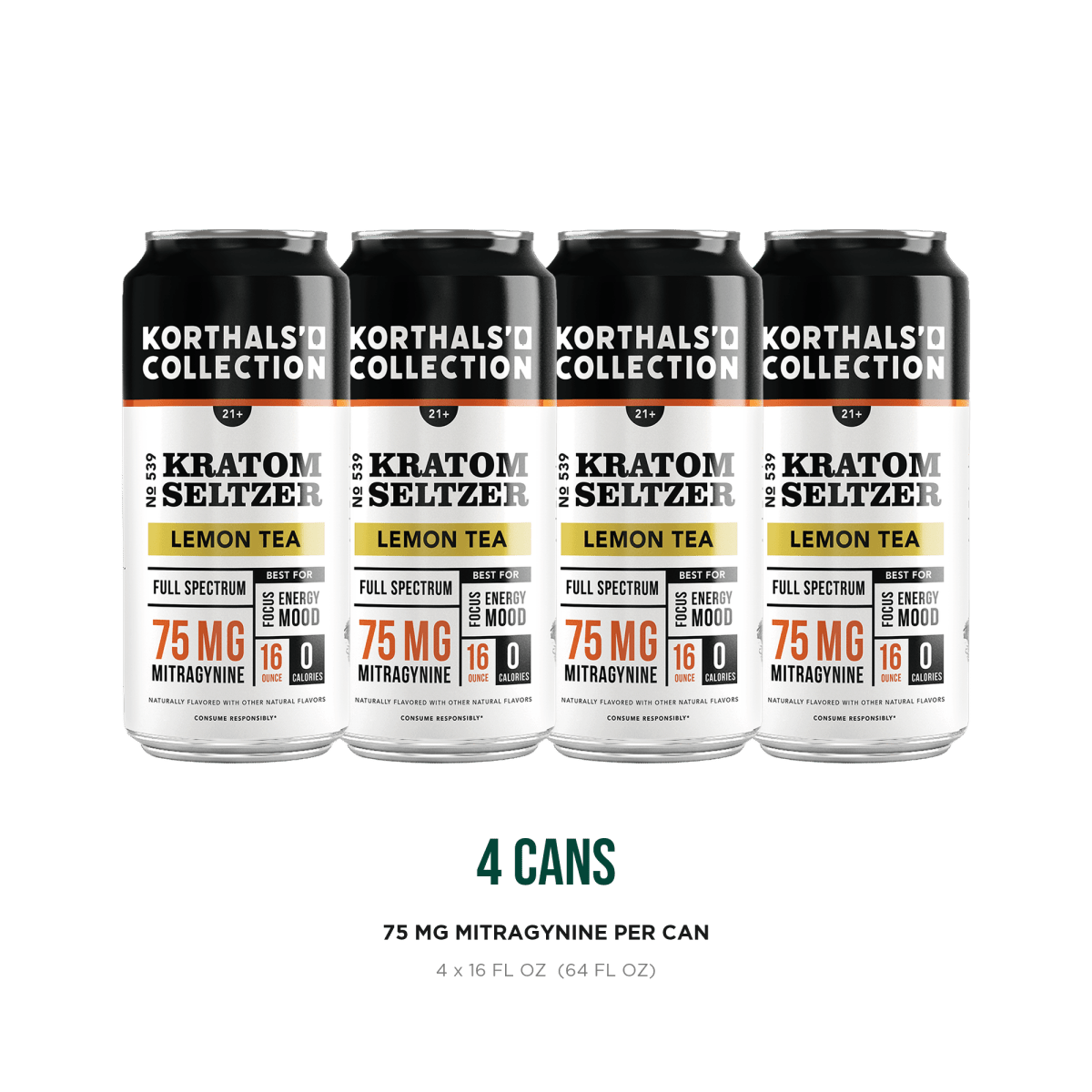 No. 539 Lemon Kratom Seltzer, 4 Pack - Shop CBD Kratom