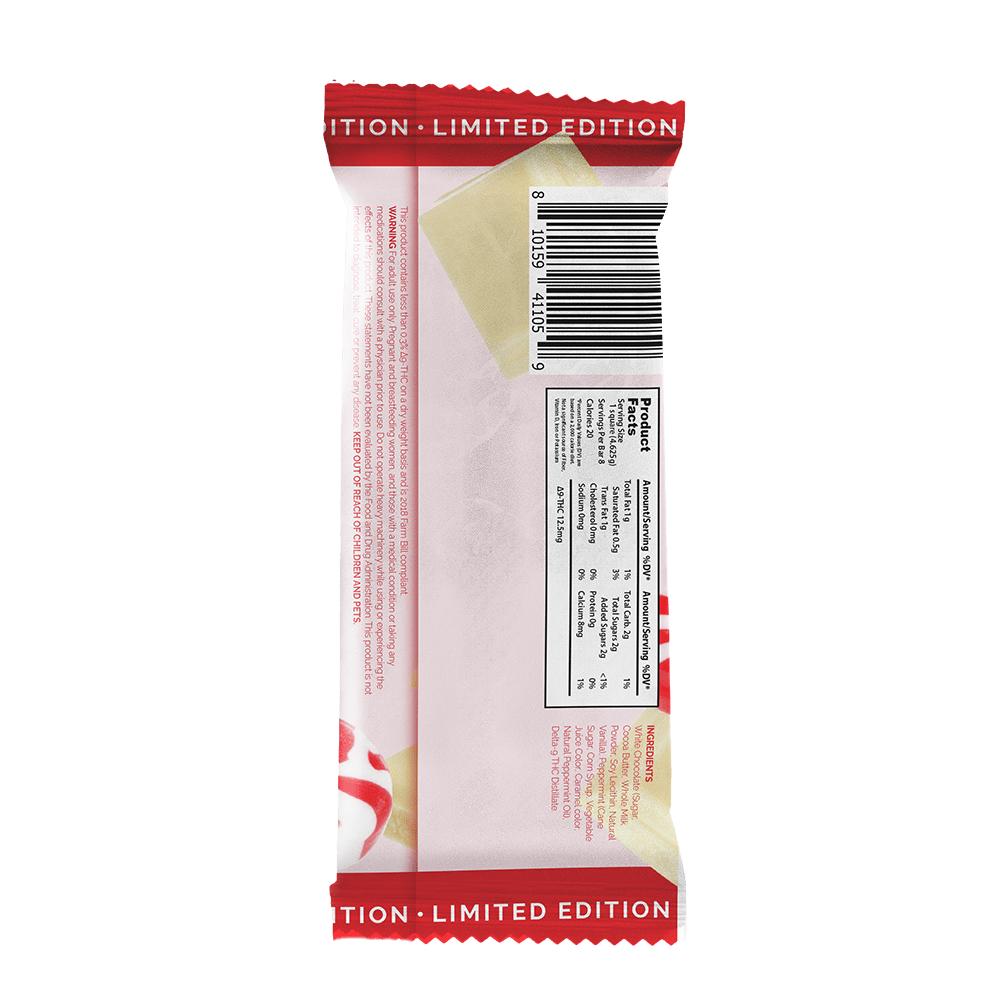 THC Chocolate, White Chocolate Peppermint Bark - Shop CBD Kratom
