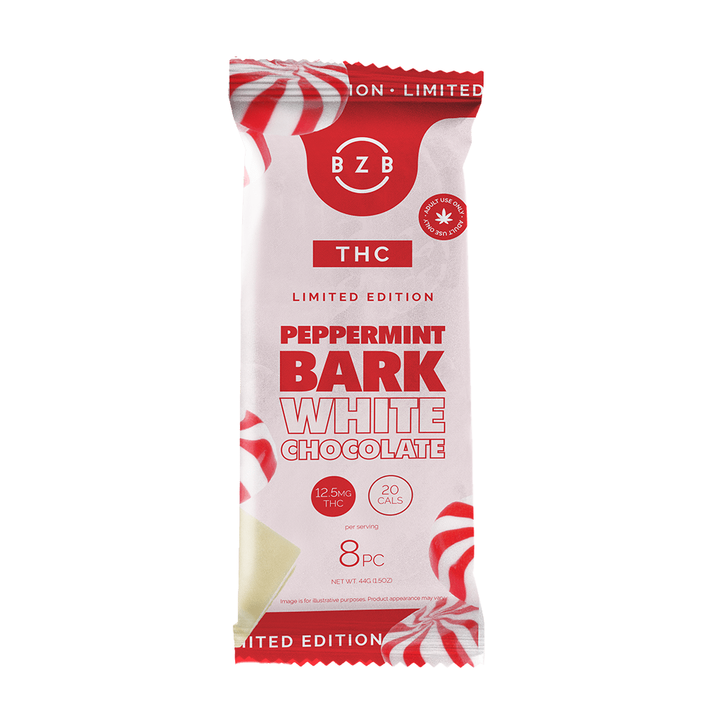 THC Chocolate, White Chocolate Peppermint Bark - Shop CBD Kratom