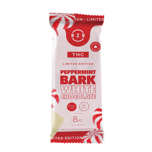 THC Chocolate, White Chocolate Peppermint Bark - Shop CBD Kratom