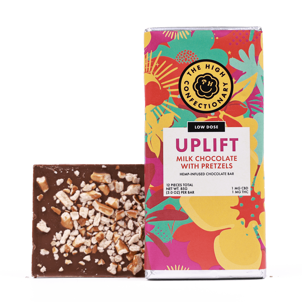 Uplift Chocolate Bar, Milk Chocolate with Pretzels - Shop CBD Kratom